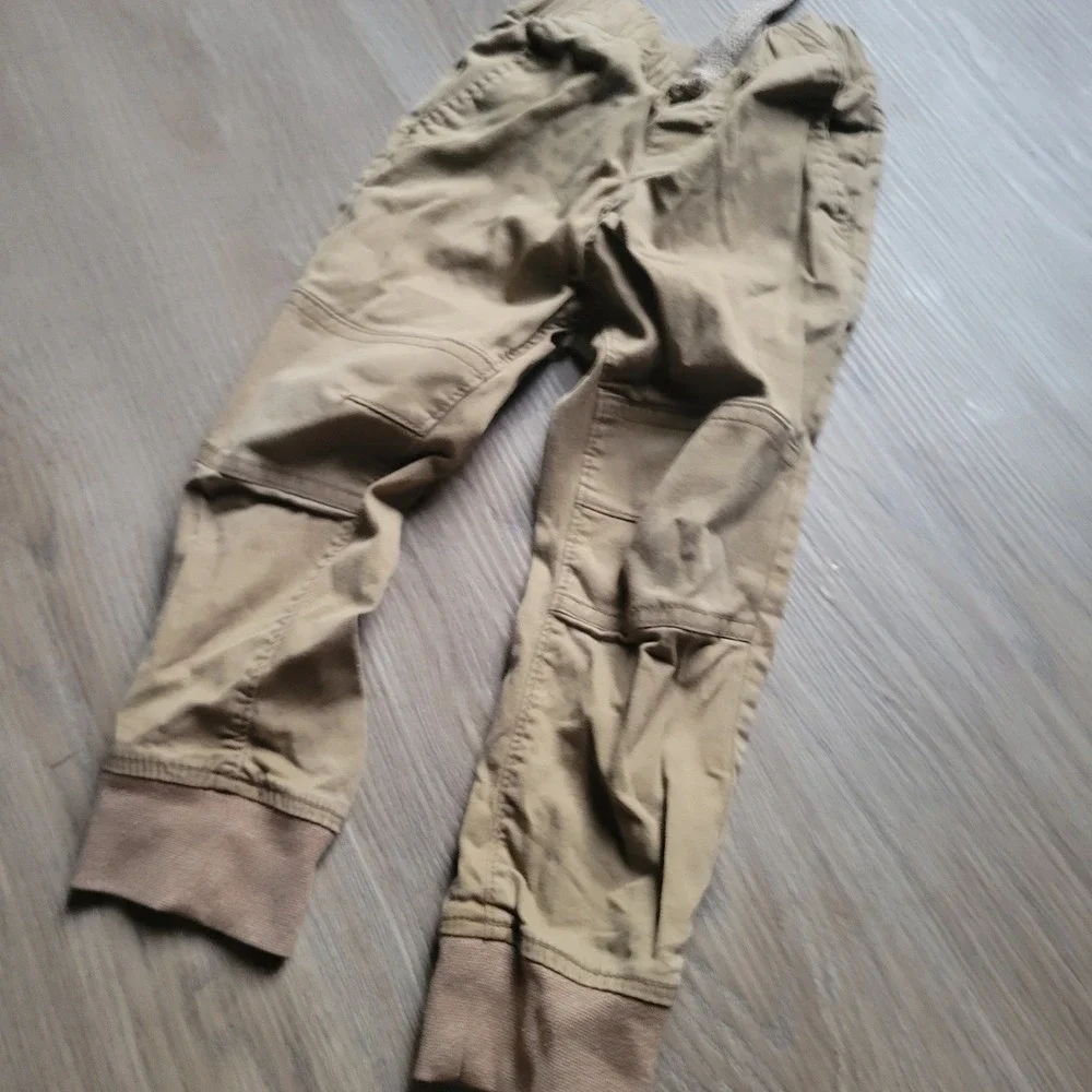 Cat & Jack Jogger Pants Toddler Boys 3T Khaki Tan Reinforced Knee Casual Utility